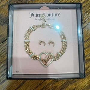Juicy Couture Gold Heart Bracelet with Earrings